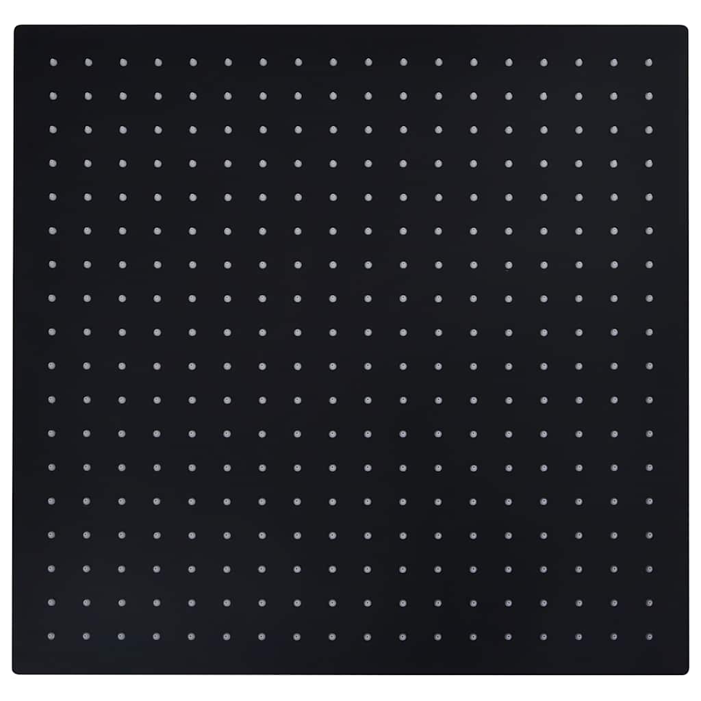 VidaXL Quadratischer Regenduschkopf 50x50 cm Edelstahl Schwarz