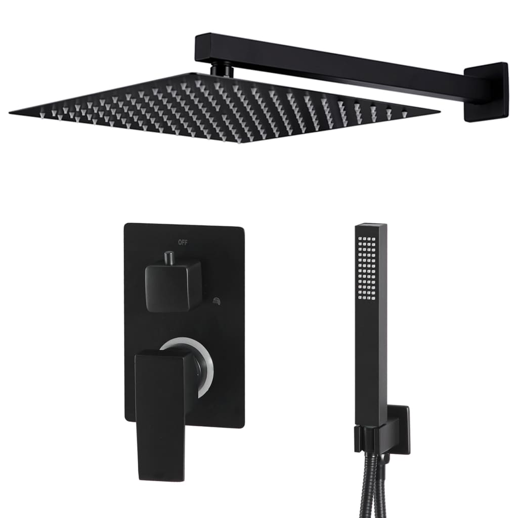 VidaXL Duschsystem Edelstahl 201 Schwarz