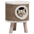 VidaXL Katzenhaus mit Holzbeinen 41 cm Seegras