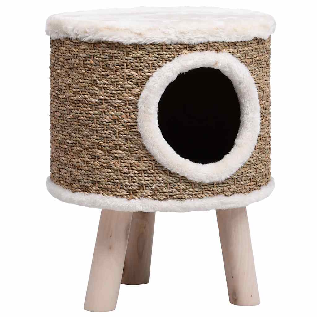 VidaXL Katzenhaus mit Holzbeinen 41 cm Seegras
