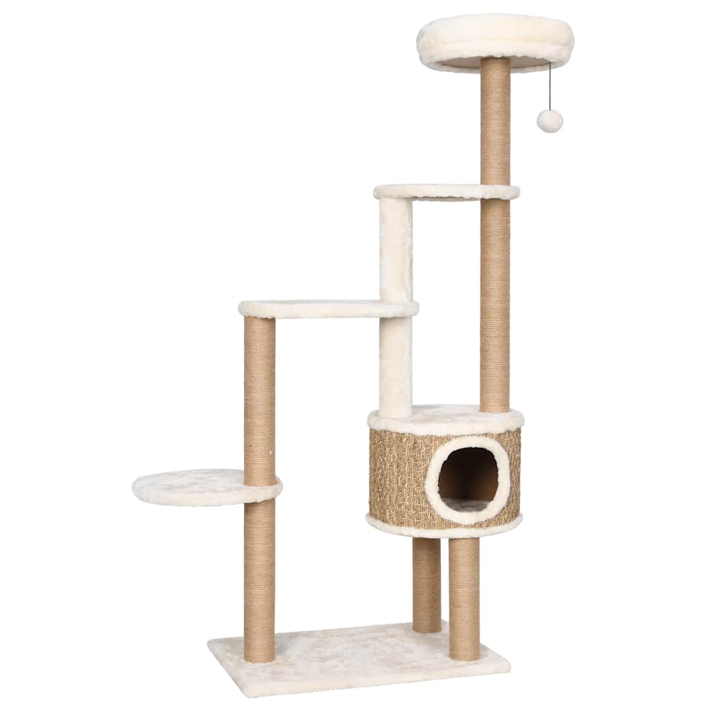 Vidaxl-Katzenmöbel mit Luxuskissen und Kratzern 148 cm Seegras