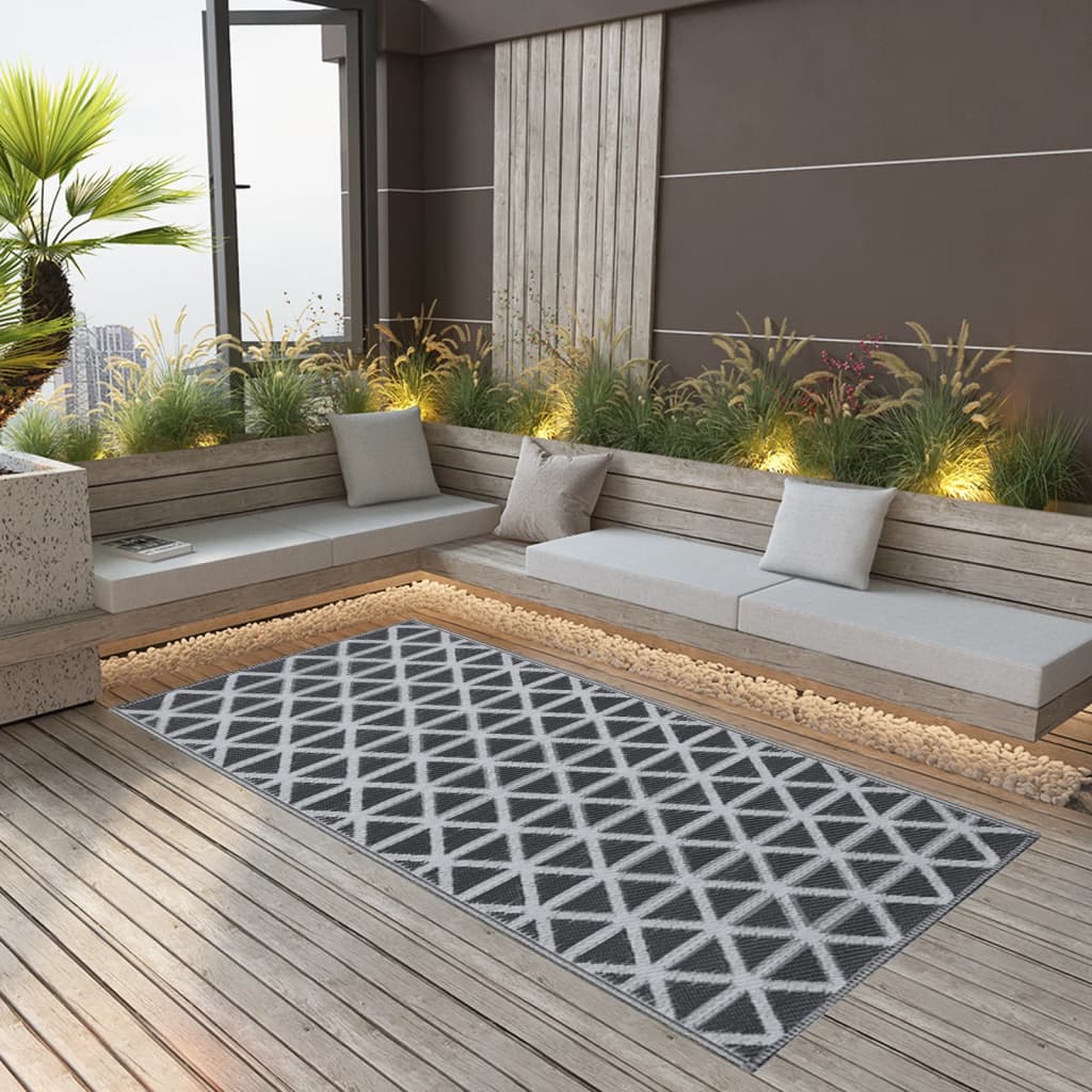 VidaXL Outdoor-Teppich Arakil 160x230 cm PP Schwarz