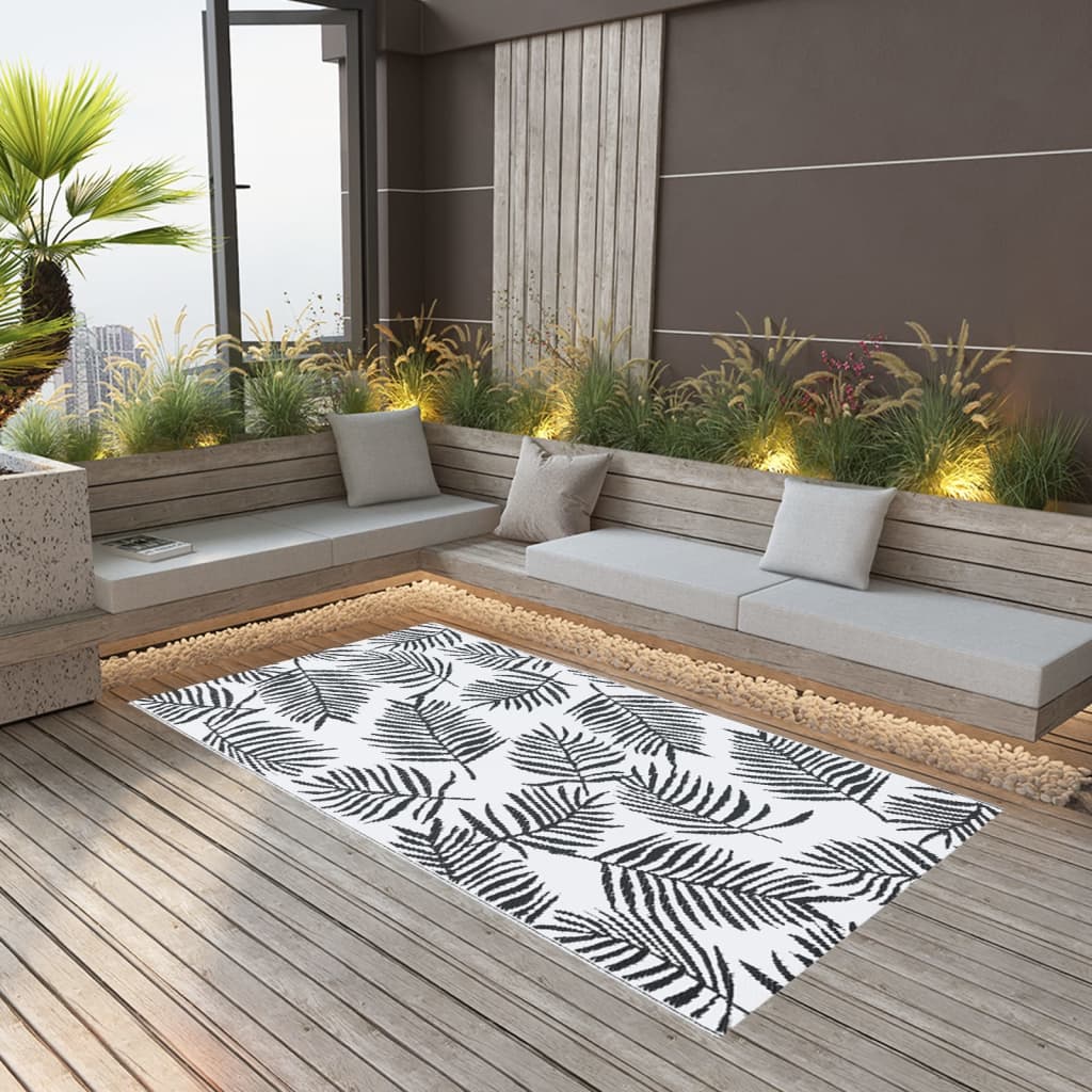 VidaXL Outdoor-Teppich Arakil 80x150 cm PP weiß und schwarz