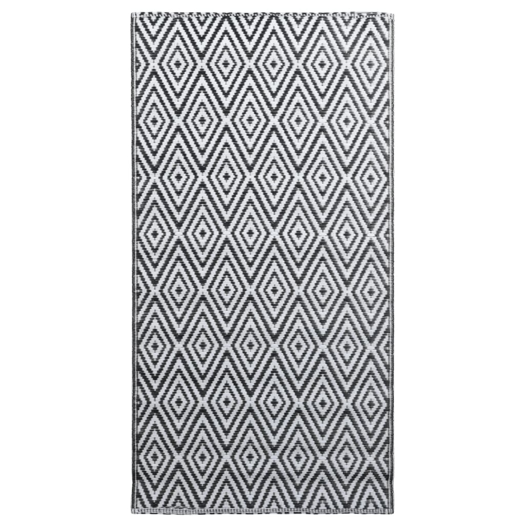 VidaXL Outdoor-Teppich Arakil 160x230 cm PP weiß und schwarz