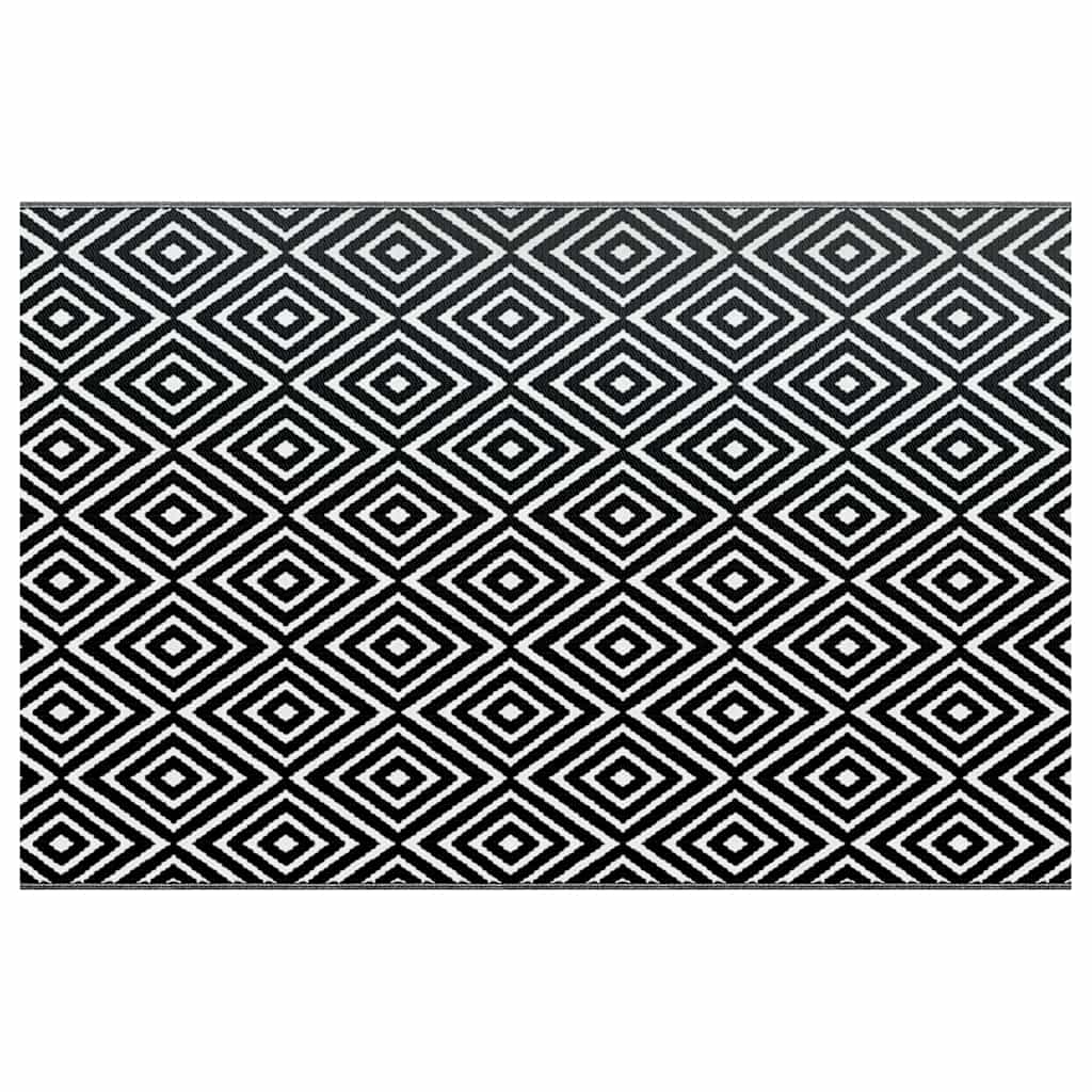 VidaXL Outdoor-Teppich Arakil 190x290 cm PP weiß und schwarz
