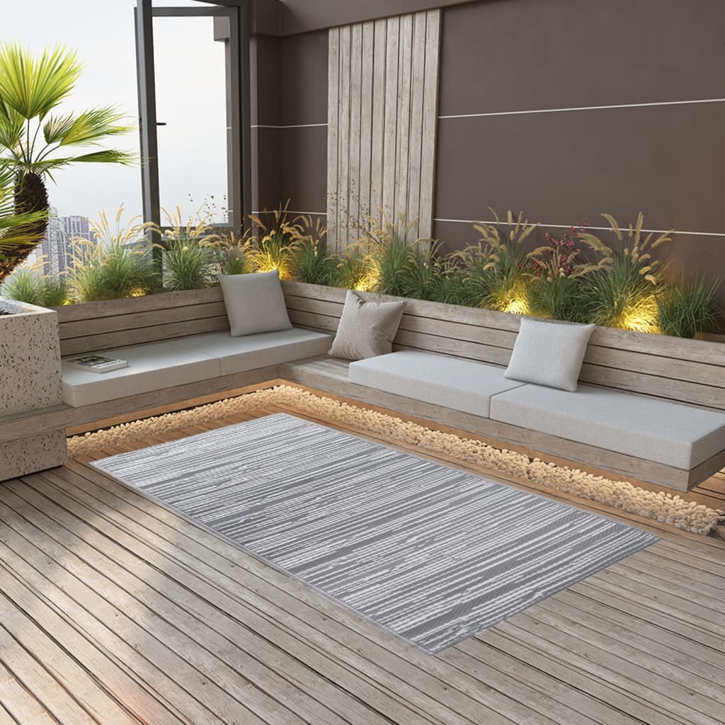 VidaXL Outdoor-Teppich Arakil 120x180 cm PP Grau