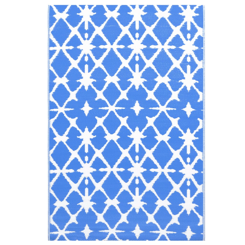 VidaXL Outdoor-Teppich Arakil 120x180 cm PP blau-weiß