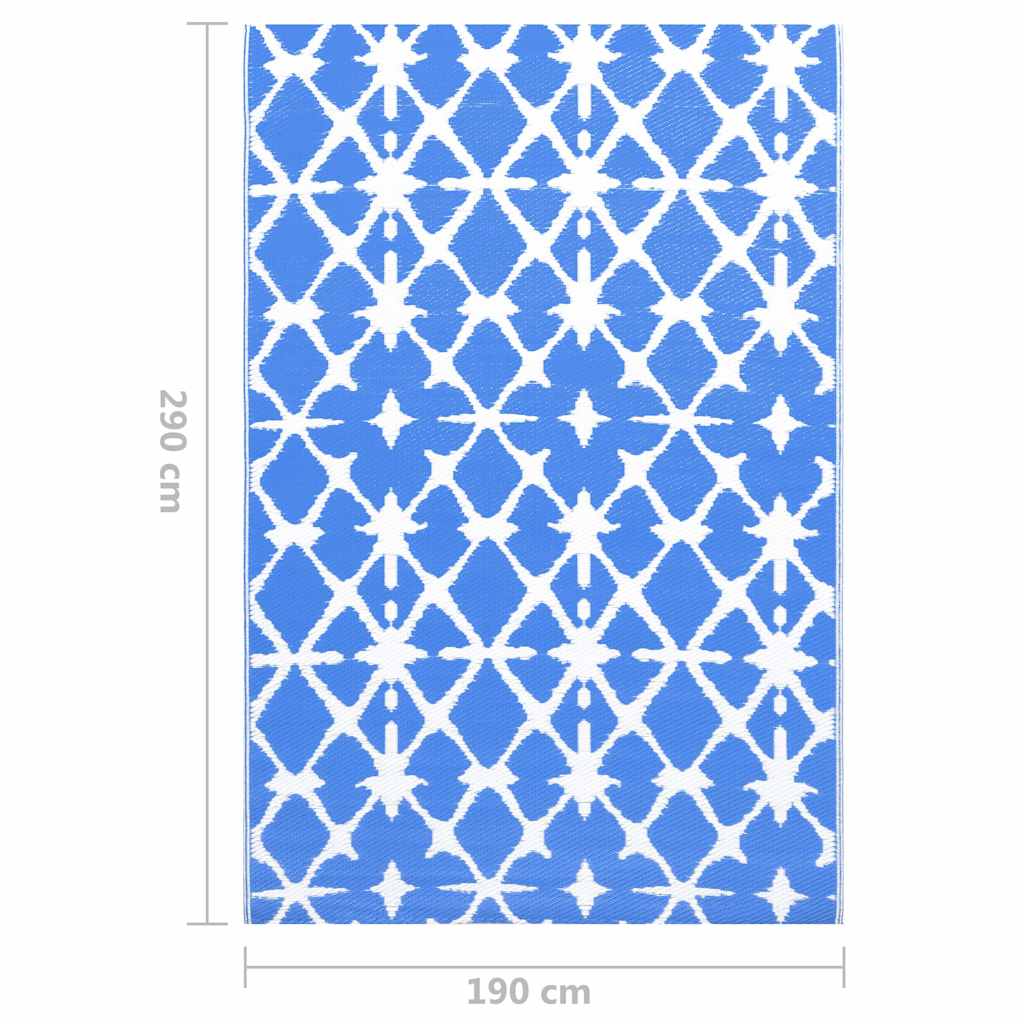 VidaXL Outdoor-Teppich Arakil 190x290 cm PP blau-weiß