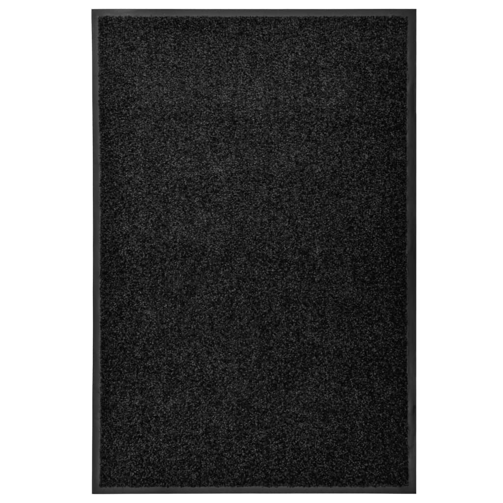 VidaXL Fußmatte, waschbar, 60 x 90 cm, Schwarz