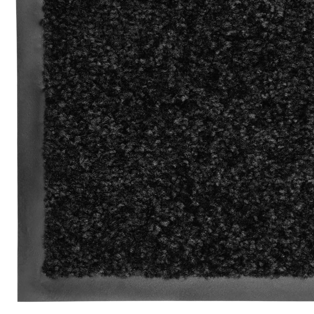 VidaXL Fußmatte, waschbar, 60 x 90 cm, Schwarz