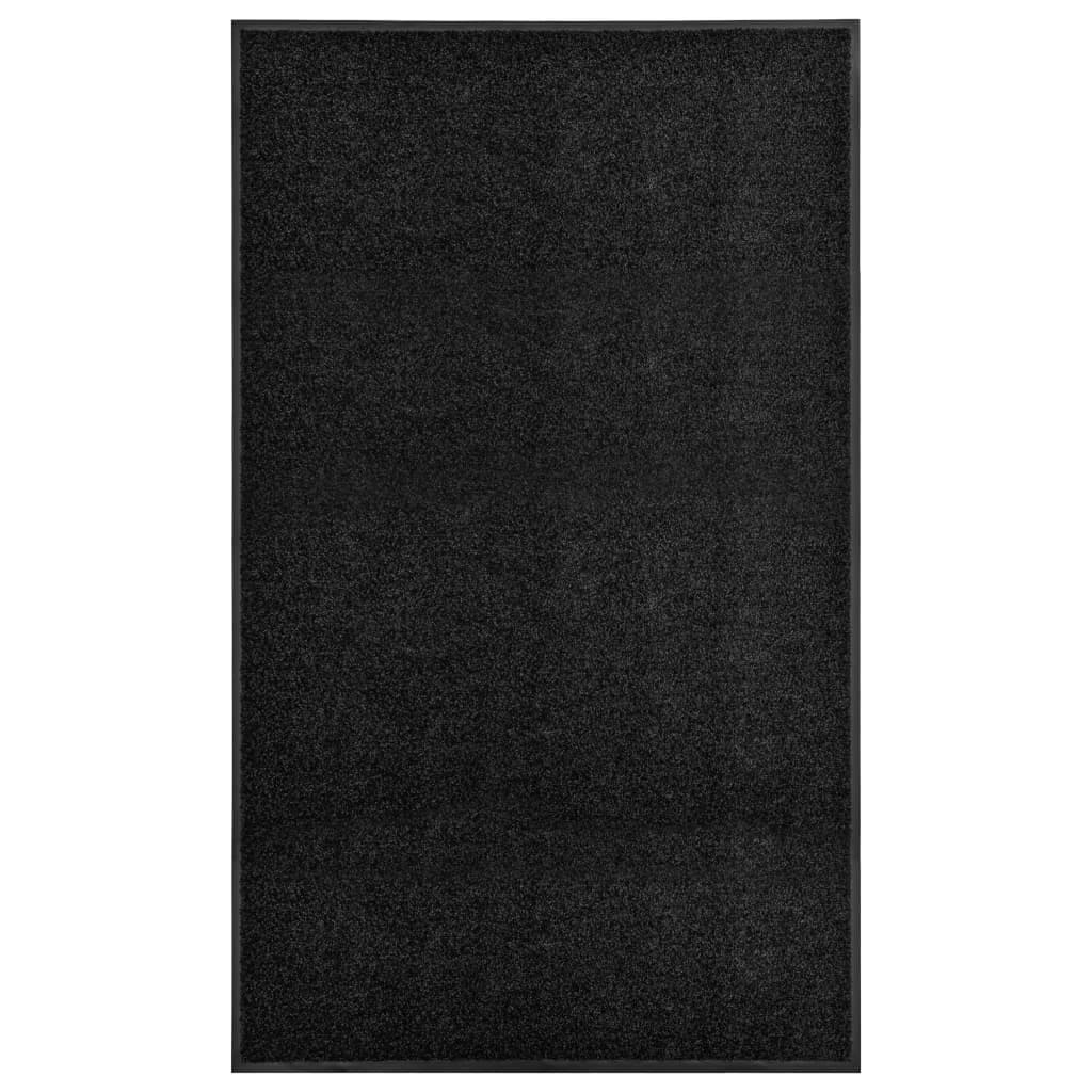 VidaXL Fußmatte, waschbar, 90 x 150 cm, Schwarz