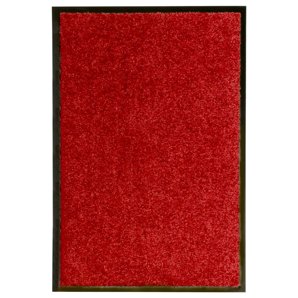 VidaXL Waschbare Fußmatte 40x60 cm Rot