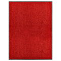 VidaXL Waschbare Fußmatte 90x120 cm Rot