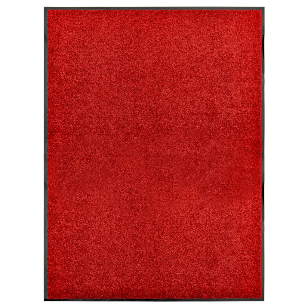 VidaXL Waschbare Fußmatte 90x120 cm Rot