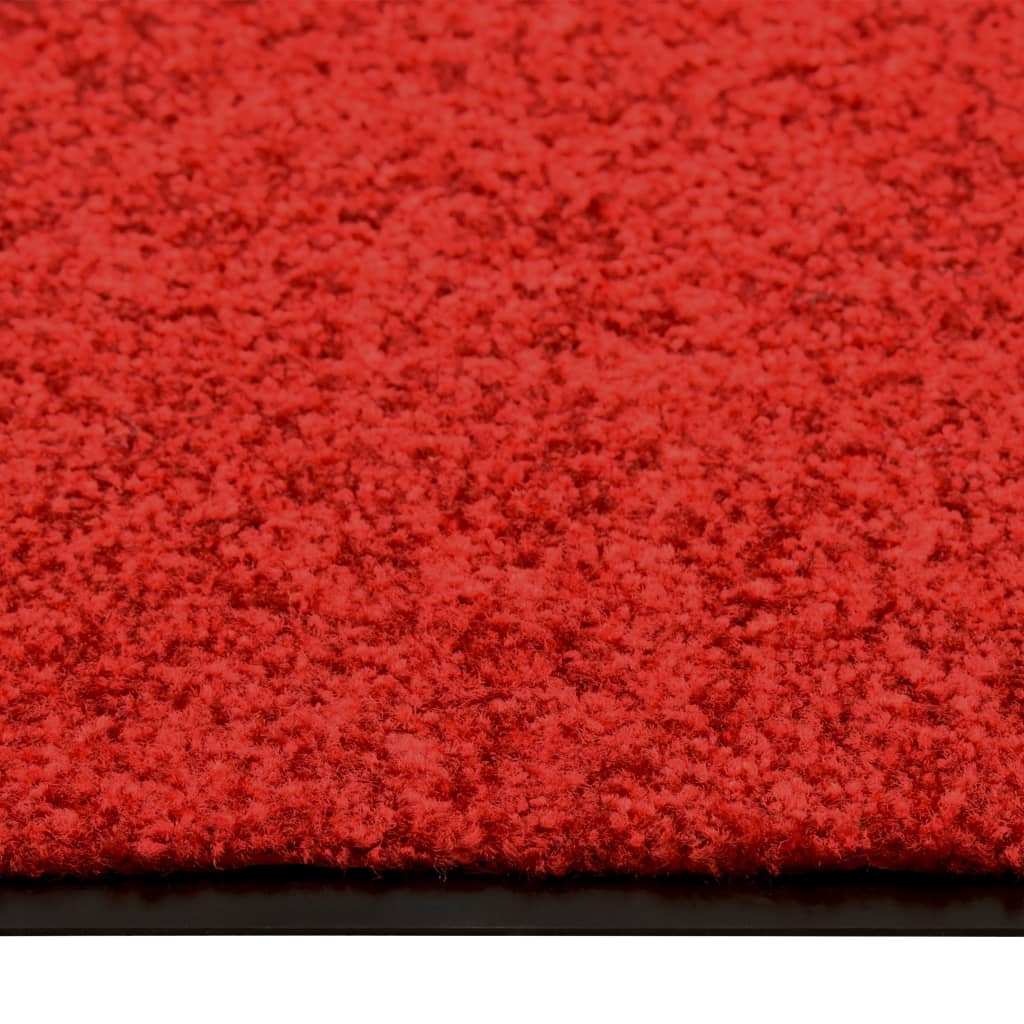 VidaXL Waschbare Fußmatte 90x120 cm Rot