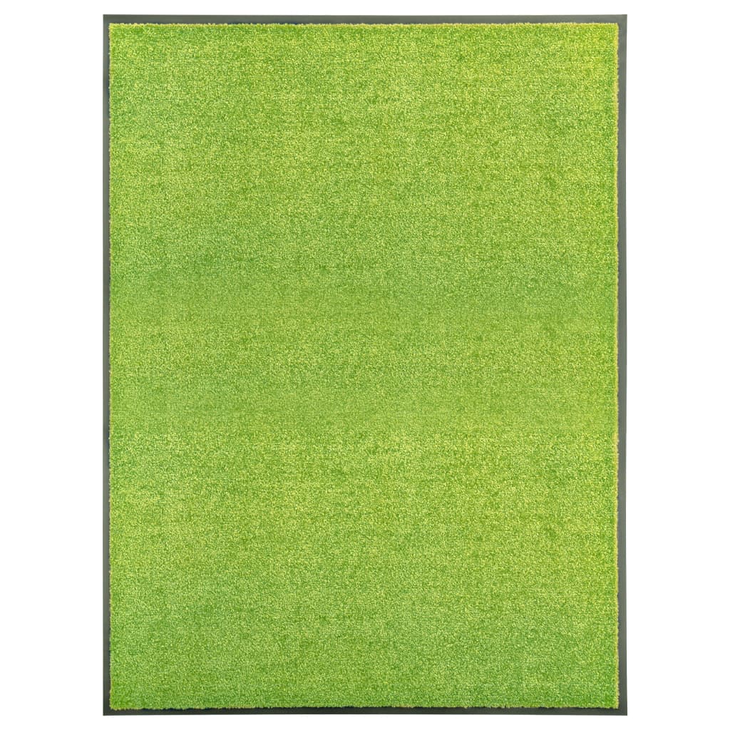 VidaXL Waschbare Fußmatte 90x120 cm Grün