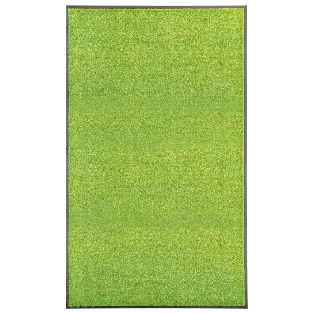 VidaXL Waschbare Fußmatte 90x150 cm Grün