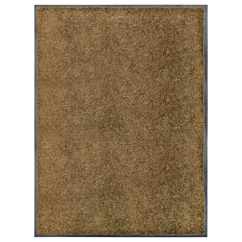 VidaXL Waschbare Fußmatte 90x120 cm Braun