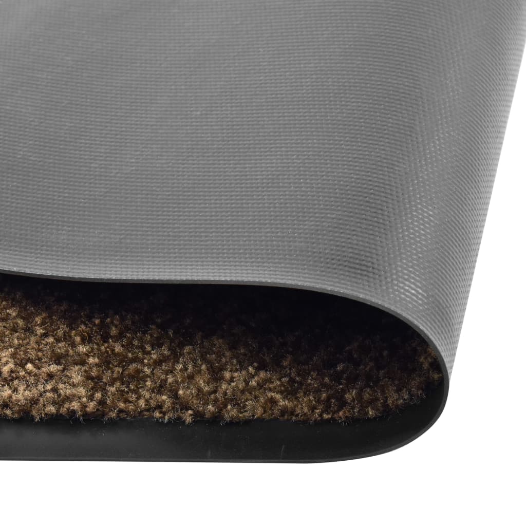 VidaXL Waschbare Fußmatte 90x120 cm Braun