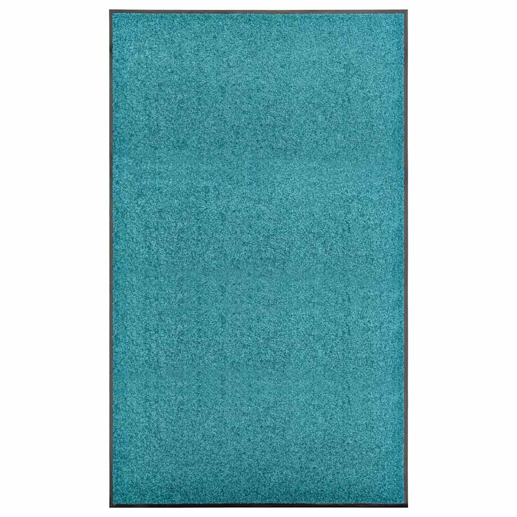 Vidaxl deurmat wasbaar 90x150 cm cyaan