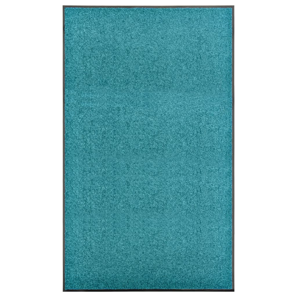 VidaXL Waschbare Fußmatte 90x150 cm Cyan