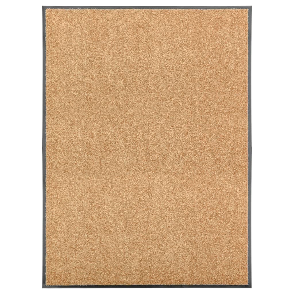 VidaXL Waschbare Fußmatte 90x120 cm Creme