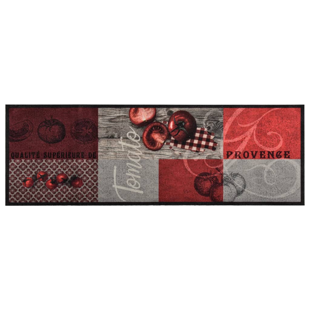 VidaXL Küchenmatte, waschbar, Tomatenrot, 45 x 150 cm