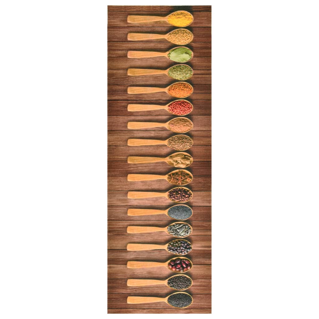 VidaXL Abwaschbare Küchenmatte Löffel 45x150 cm