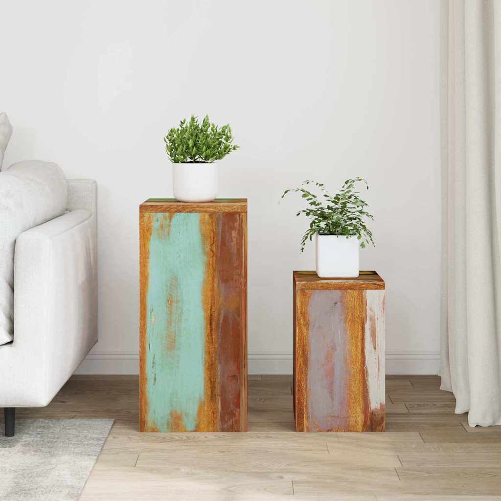 VIDAXL -Pflanzenstandards 2 Stcs Massives wiederverwendetes Holz