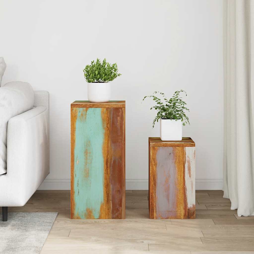 VIDAXL -Pflanzenstandards 2 Stcs Massives wiederverwendetes Holz