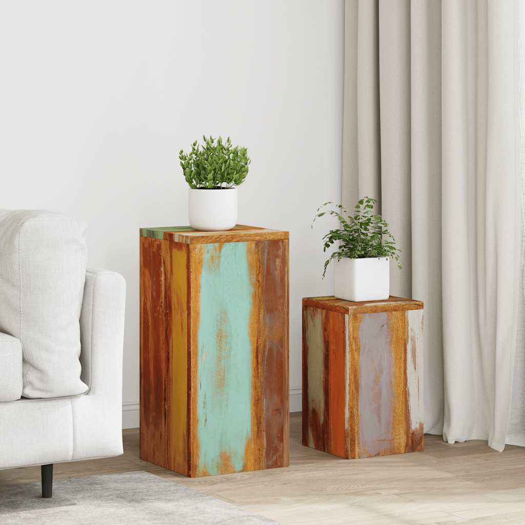 VIDAXL -Pflanzenstandards 2 Stcs Massives wiederverwendetes Holz