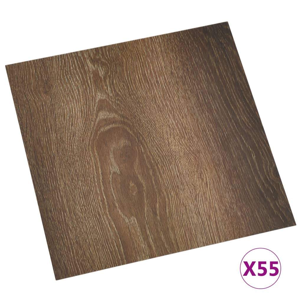Vidaxl Dielen selbstklebend 55 ST 5,11 m² PVC Braun