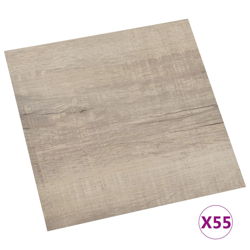Vidaxl Dielen selbstklebend 55 ST 5,11 m² PVC Taupe