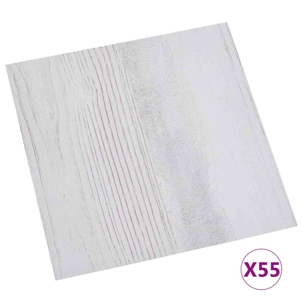 Vidaxxl Dielen selbstklebend 55 ST 5,11 m² PVC Hellgrau