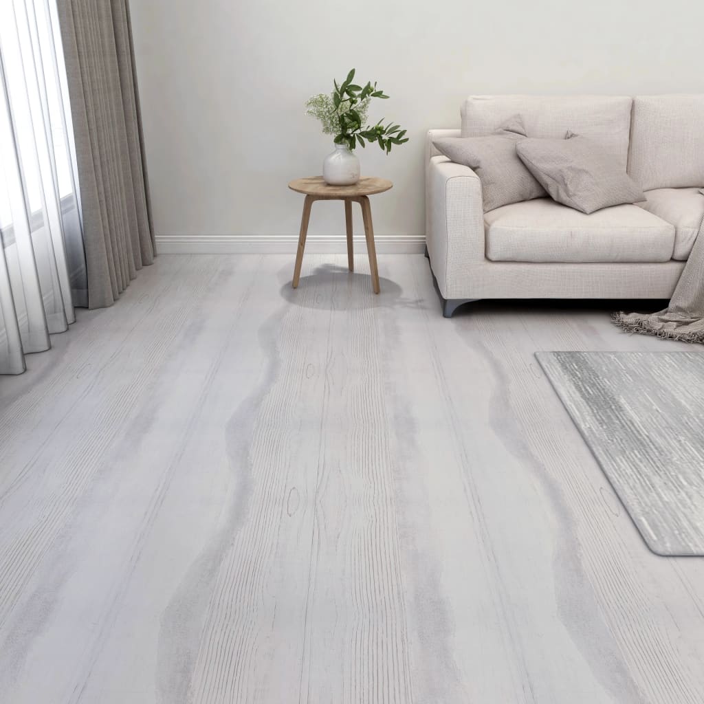 Vidaxxl Dielen selbstklebend 55 ST 5,11 m² PVC Hellgrau