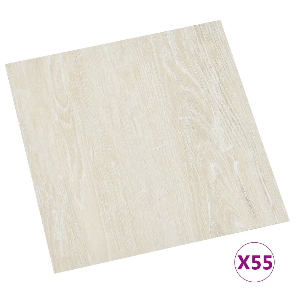 Vidaxl Dielen selbst -adhäsiv 55 ST 5,11 m² PVC -Creme