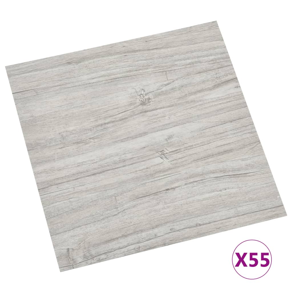 Vidaxxl Dielen selbstklebend 55 ST 5,11 m² PVC Hellgrau