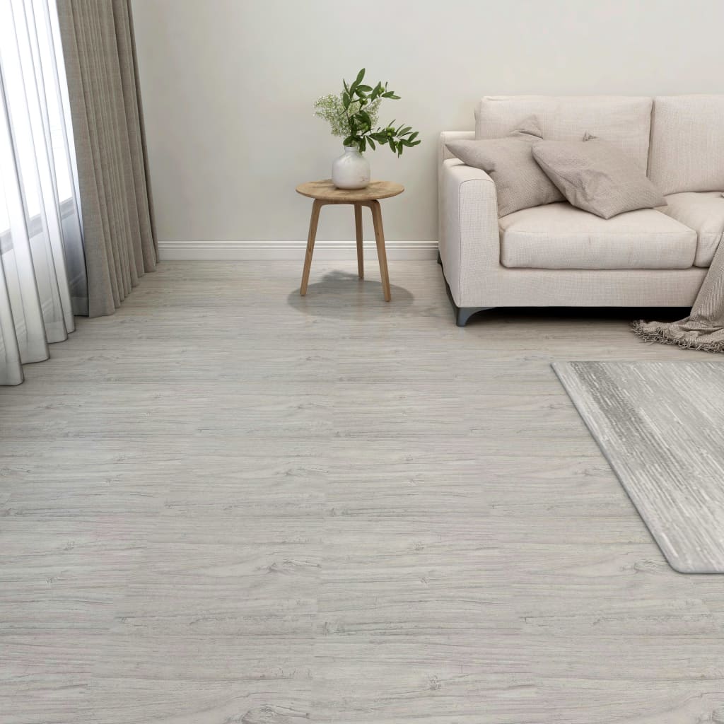 Vidaxxl Dielen selbstklebend 55 ST 5,11 m² PVC Hellgrau