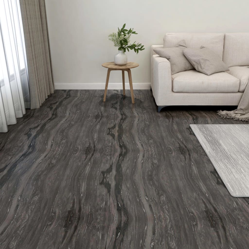 Vidaxxl Dielen selbstadhäsiv 55 ST 5,11 m² PVC Dunkelgrau