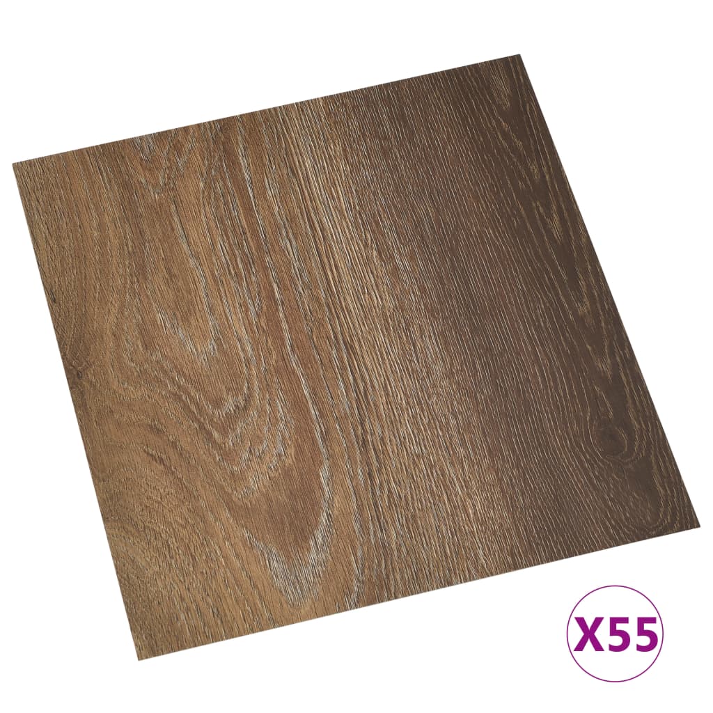 Vidaxl Dielen selbstklebend 55 ST 5,11 m² PVC Braun