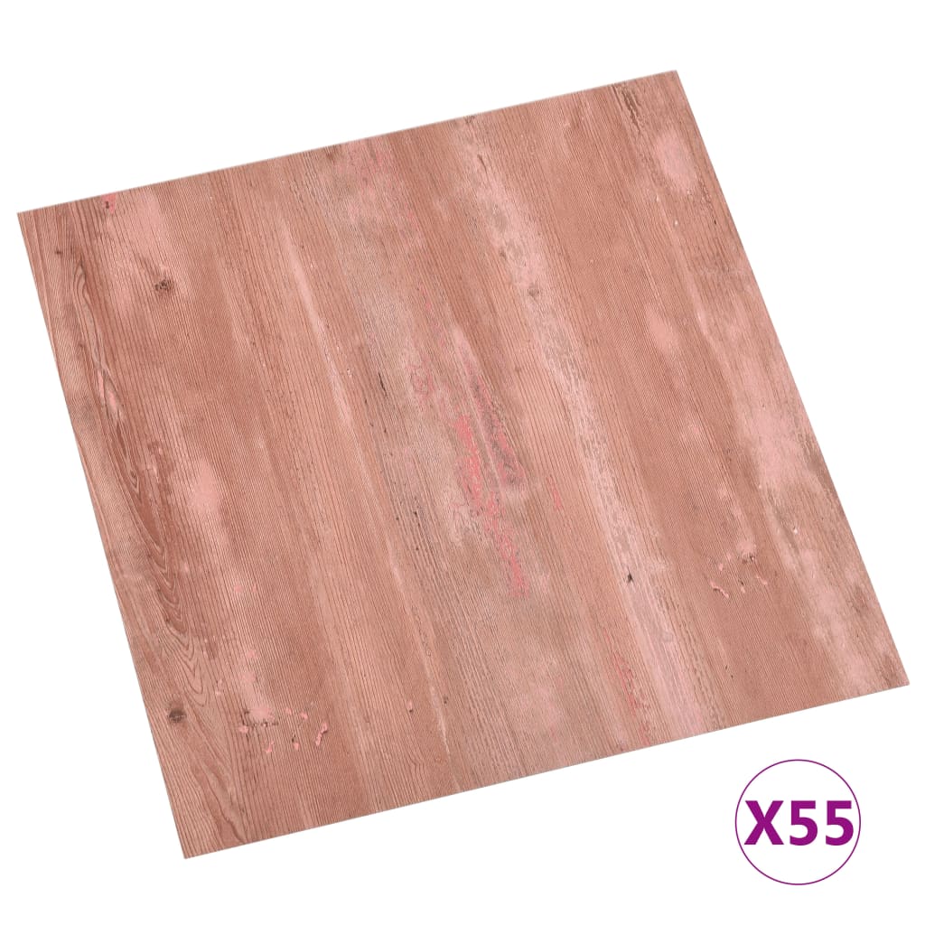 Vidaxl Dielen selbst -adhäsiv 55 ST 5,11 m² PVC -Rot