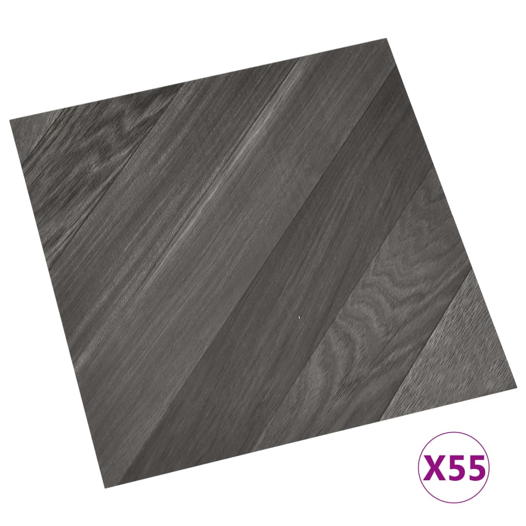 Vidaxl Dielen selbst -adhäsiv 55 ST 5,11 m² PVC gestreift Grau