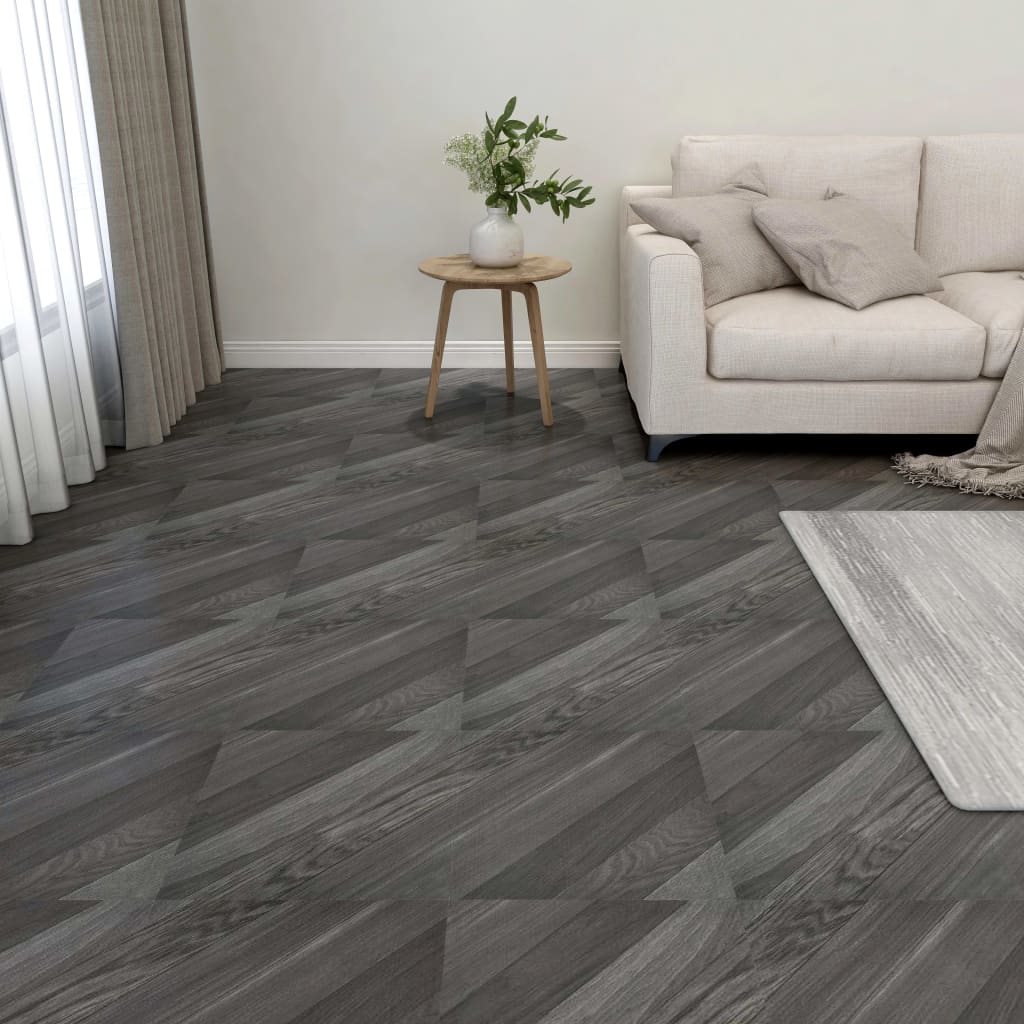 Vidaxl Dielen selbst -adhäsiv 55 ST 5,11 m² PVC gestreift Grau