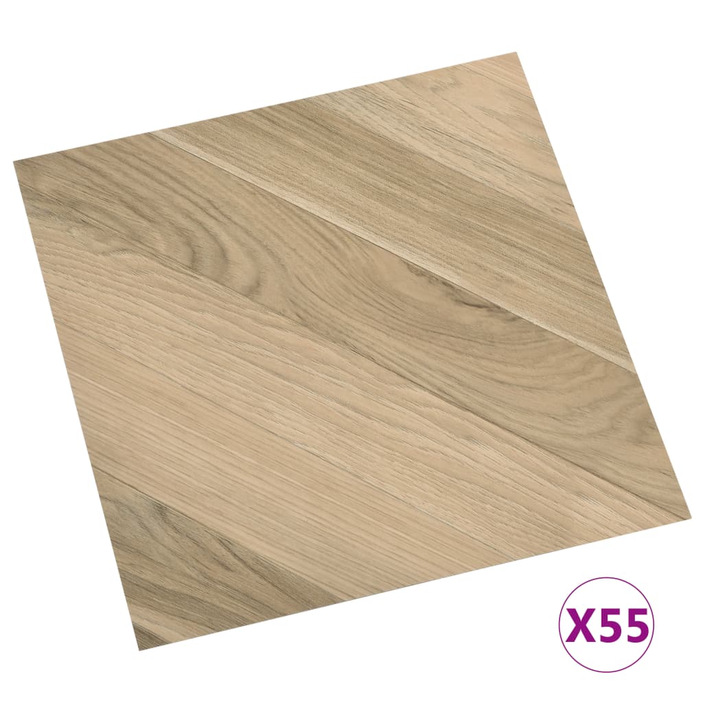 Vidaxl Dielen selbst -adhäsiv 55 ST 5,11 m² PVC gestreift Braun