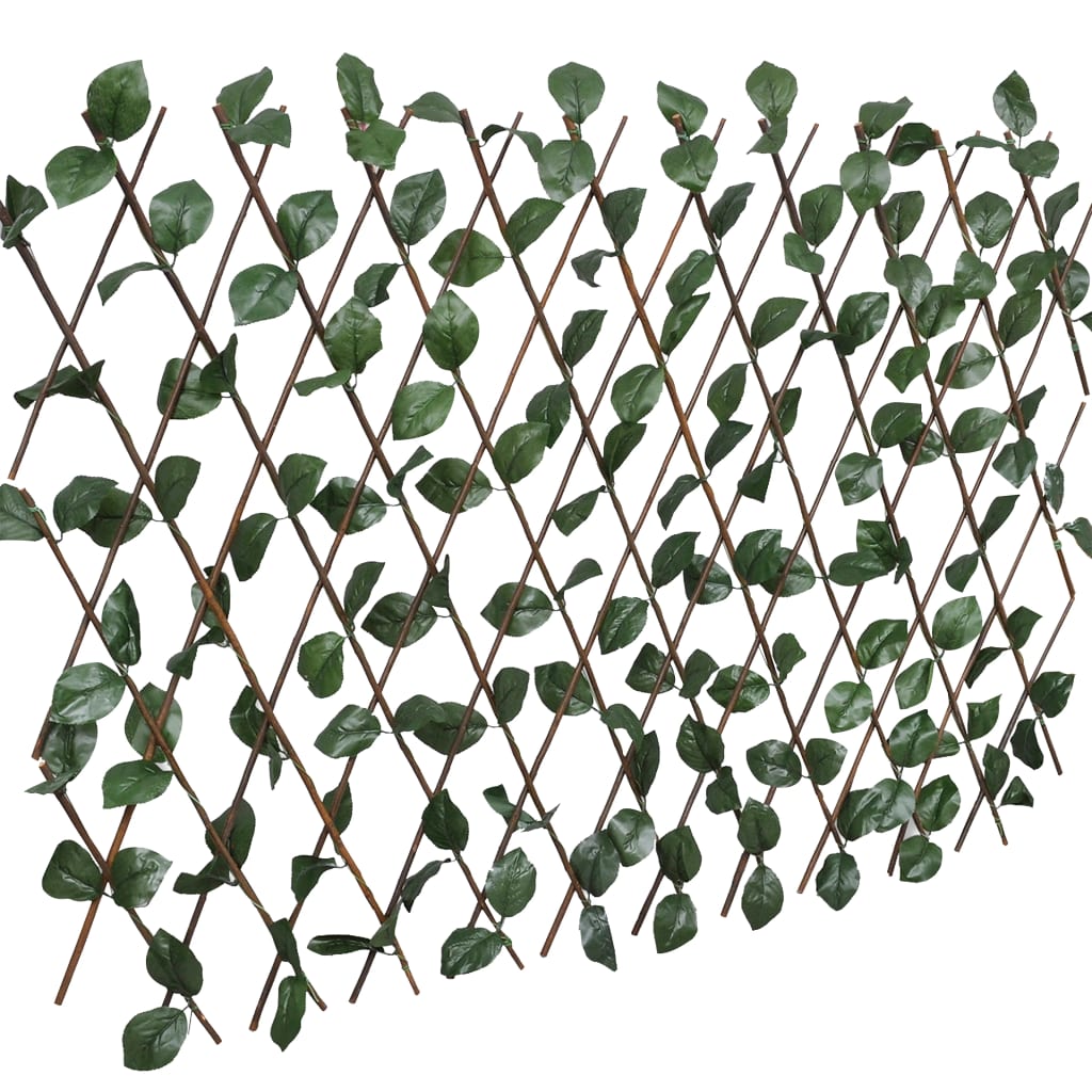 VidaXL Gartenspalier, 5-teilig, mit künstlichen Blättern, 180 x 30 cm, Weide
