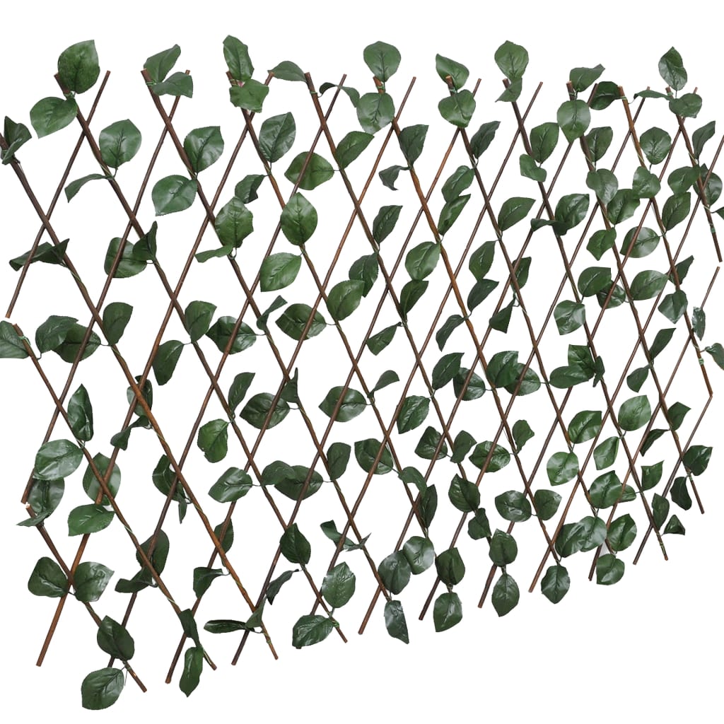 VidaXL Rankgitter, 5-teilig, mit künstlichen Blättern, 180 x 60 cm, Weidenholz