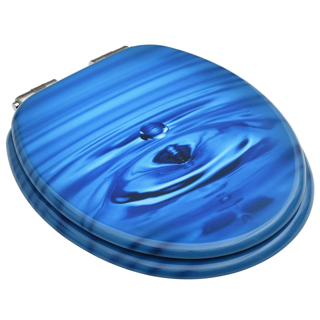 Vidaxl toiletbrillen met soft-close deksel 2 st waterdruppel mdf blauw