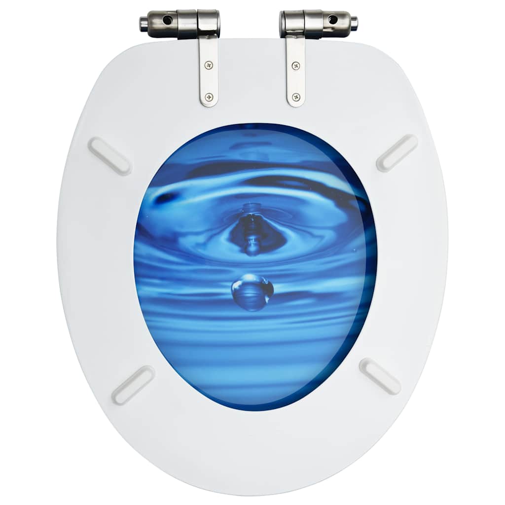 Vidaxl toiletbrillen met soft-close deksel 2 st waterdruppel mdf blauw