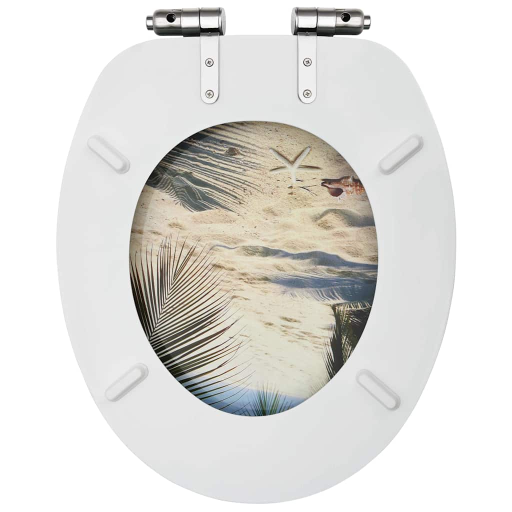 Vidaxl toiletbrillen met soft-close deksel 2 st strand mdf