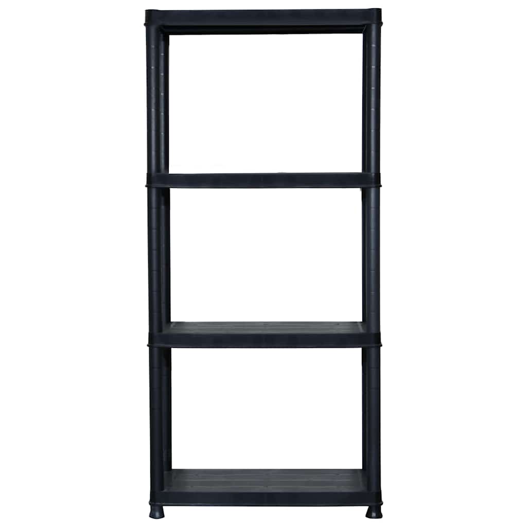 VidaXL Aufbewahrungsregal, 4-stöckig, 61 x 30,5 x 130 cm, Kunststoff, Schwarz